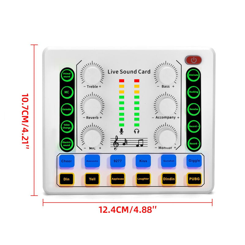 Vibe Geeks Noise Reduction Sound Card Digital Audio Mixer for Live Streaming-typec Rechargeable - Black 4