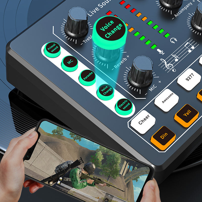 Vibe Geeks Noise Reduction Sound Card Digital Audio Mixer for Live Streaming-typec Rechargeable - Black 13
