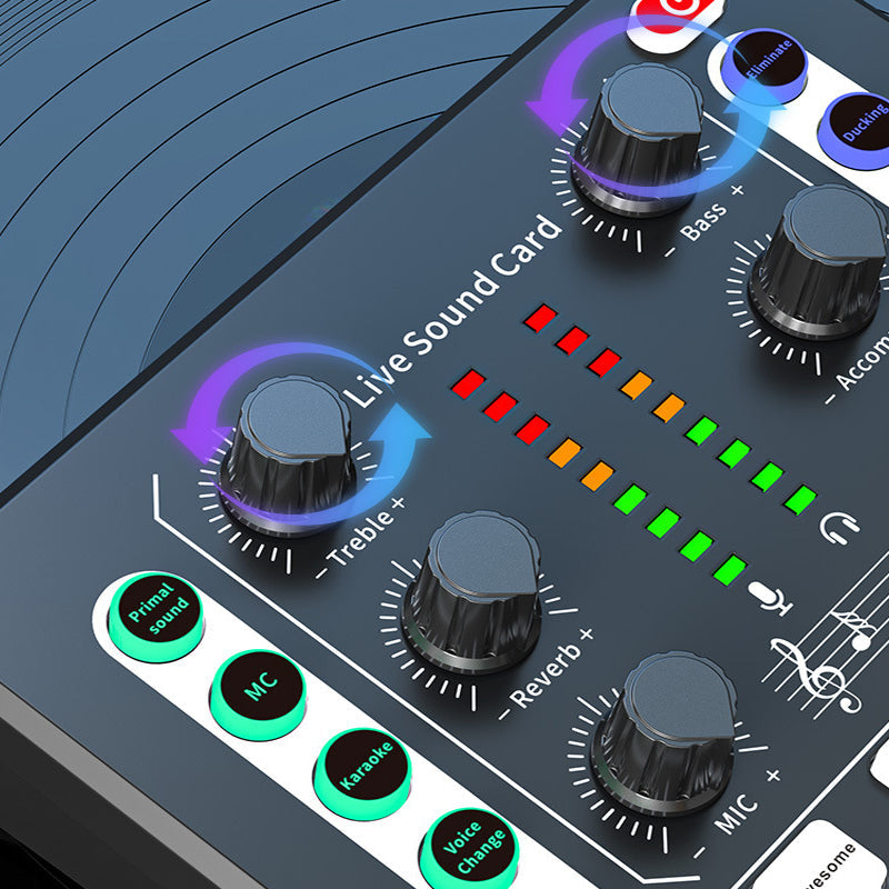 Vibe Geeks Noise Reduction Sound Card Digital Audio Mixer for Live Streaming-typec Rechargeable - Black 14