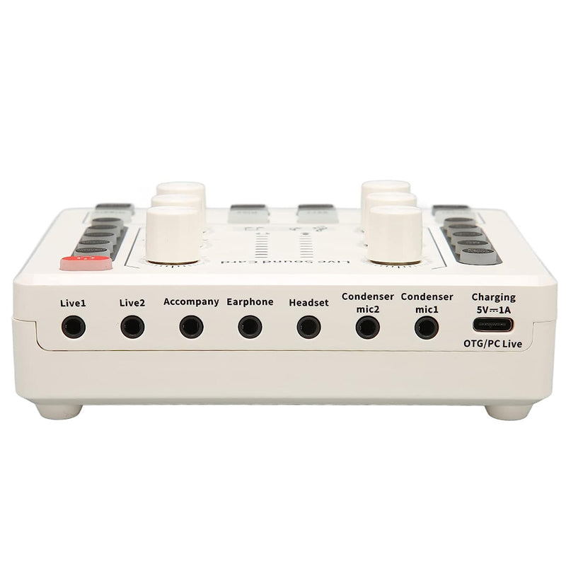 Vibe Geeks Noise Reduction Sound Card Digital Audio Mixer for Live Streaming-typec Rechargeable - White 5