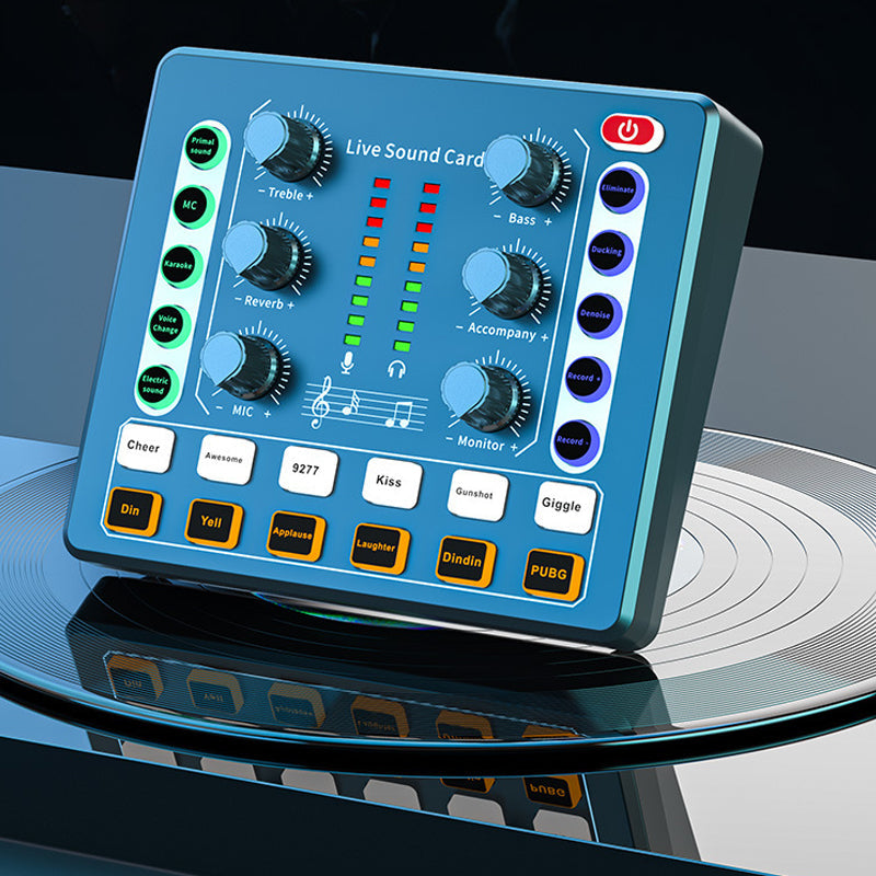 Vibe Geeks Noise Reduction Sound Card Digital Audio Mixer for Live Streaming-typec Rechargeable - White 8