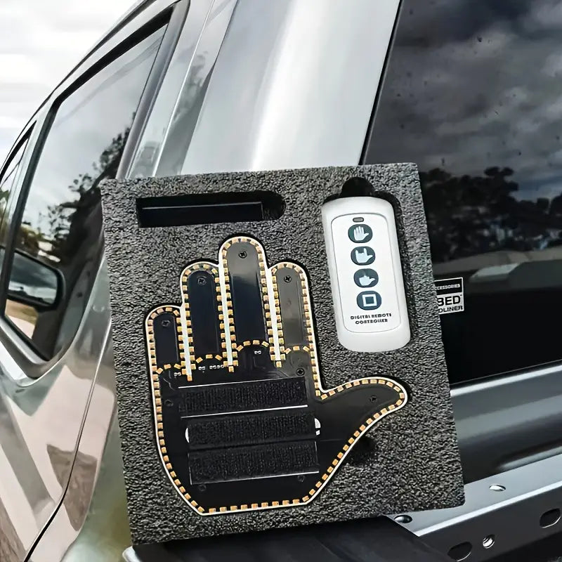 Vibe Geeks Finger Gesture Vehicle Light for Road Hand Signal with Remote Control- Battery Operated - Men 12