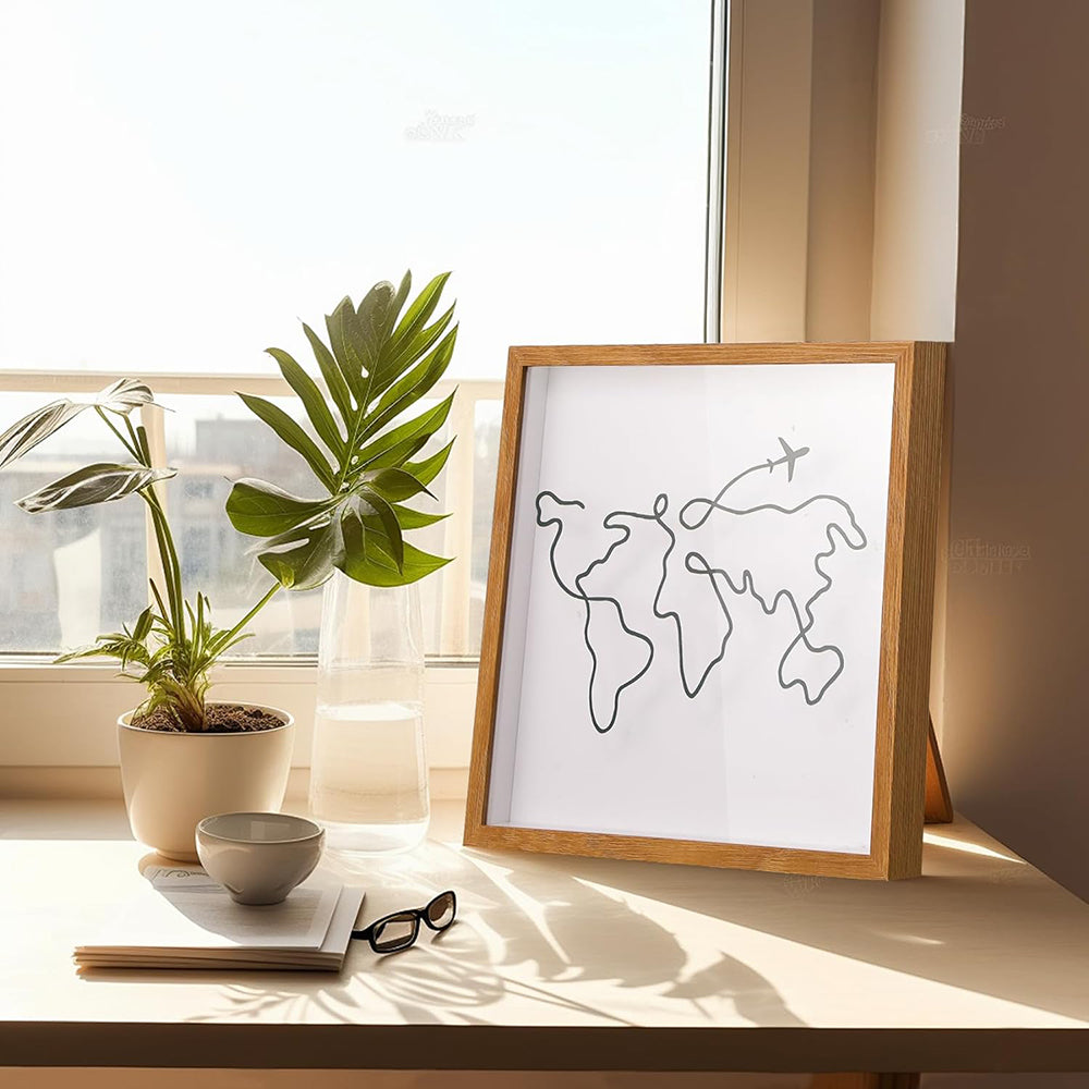 Vibe Geeks Adventure Archive Box Wood Frame Travel Tickets Keepsakes Storage Frame - Coffee - Medium 11