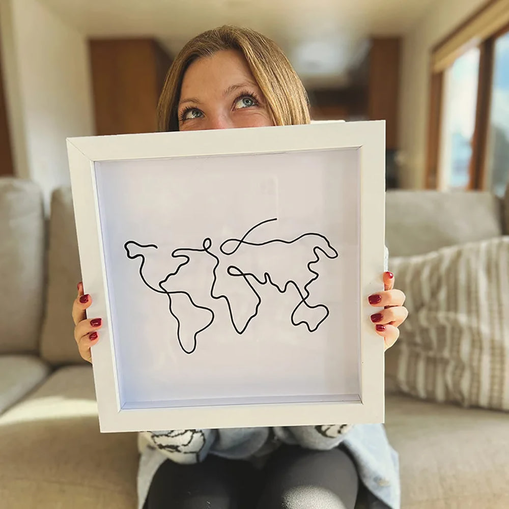 Vibe Geeks Adventure Archive Box Wood Frame Travel Tickets Keepsakes Storage Frame - Coffee - Medium 15