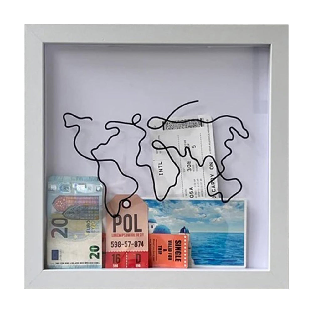 Vibe Geeks Adventure Archive Box Wood Frame Travel Tickets Keepsakes Storage Frame - Wood - Small 4