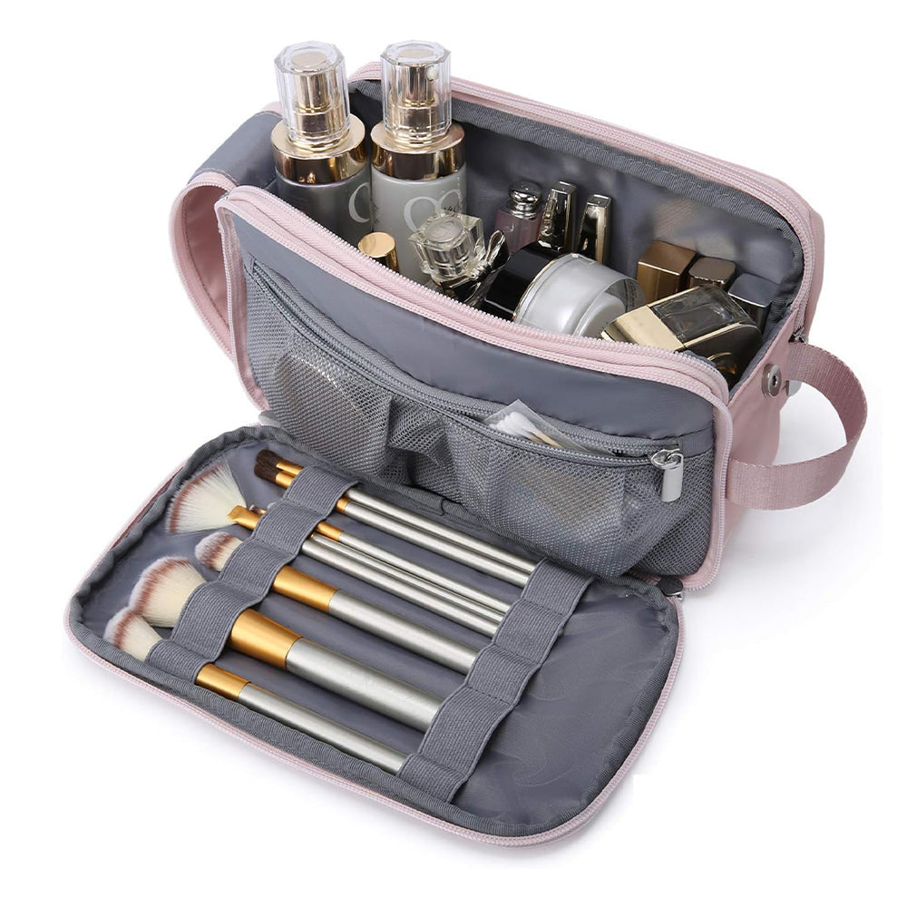 Vibe Geeks Water Resistant Travel Toiletry Organizer Bag - Pink 9