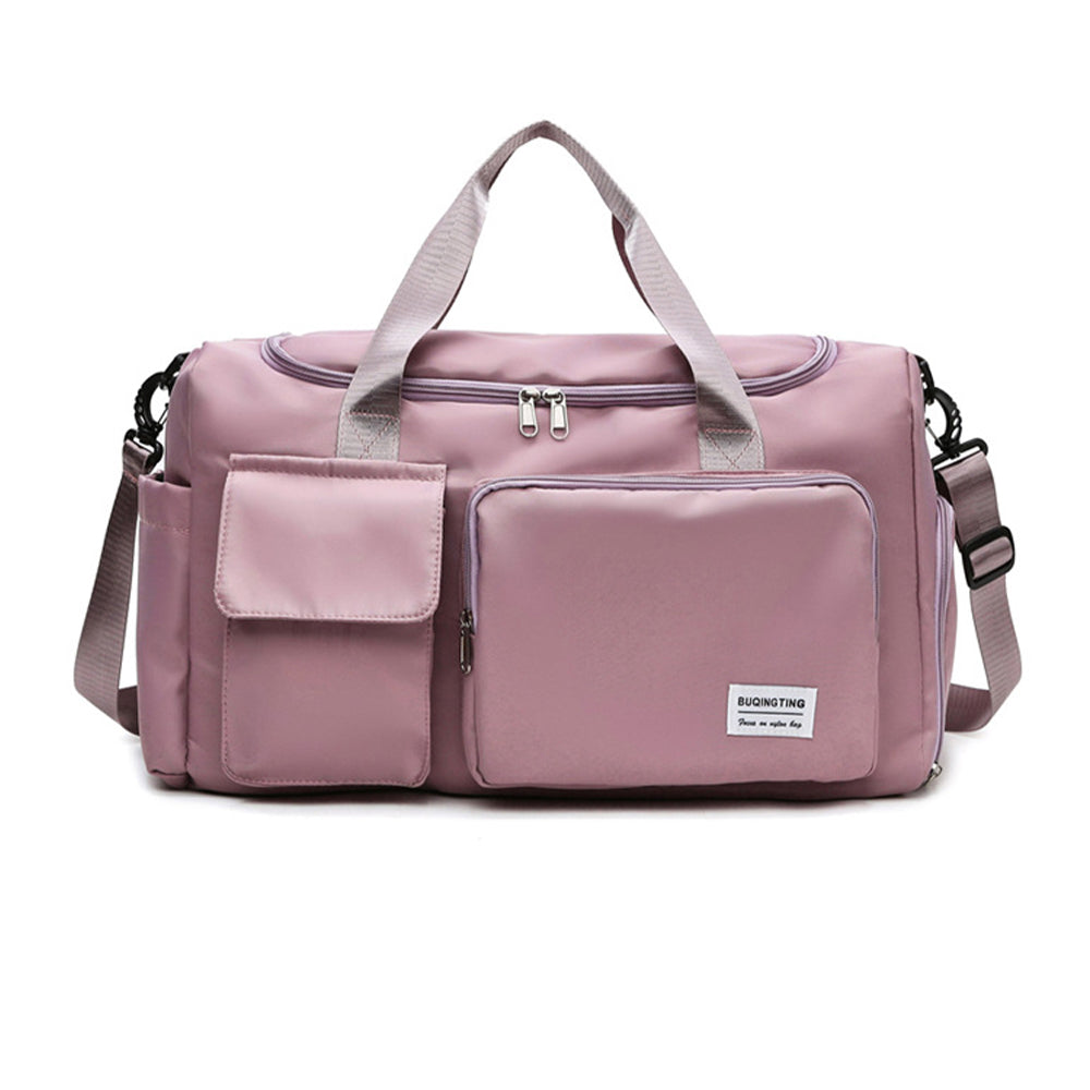 Vibe Geeks Waterproof and Lightweight Zipper Sports Gym Bag with Shoe Compartment - Green And Pink 8