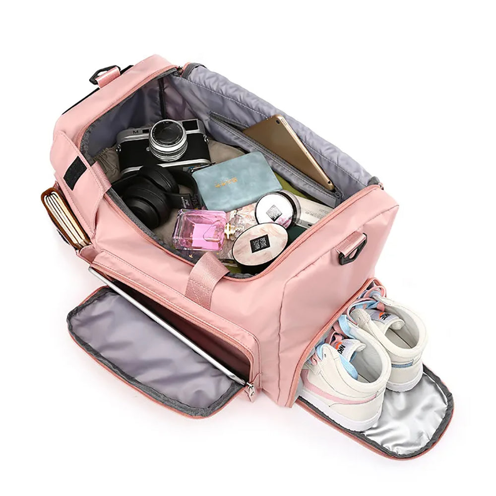 Vibe Geeks Waterproof and Lightweight Zipper Sports Gym Bag with Shoe Compartment - Grey 15