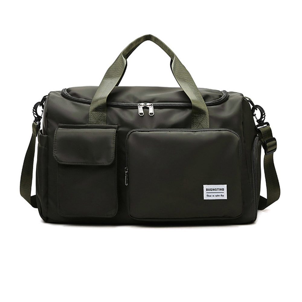 Vibe Geeks Waterproof and Lightweight Zipper Sports Gym Bag with Shoe Compartment - Grey And Pink 11