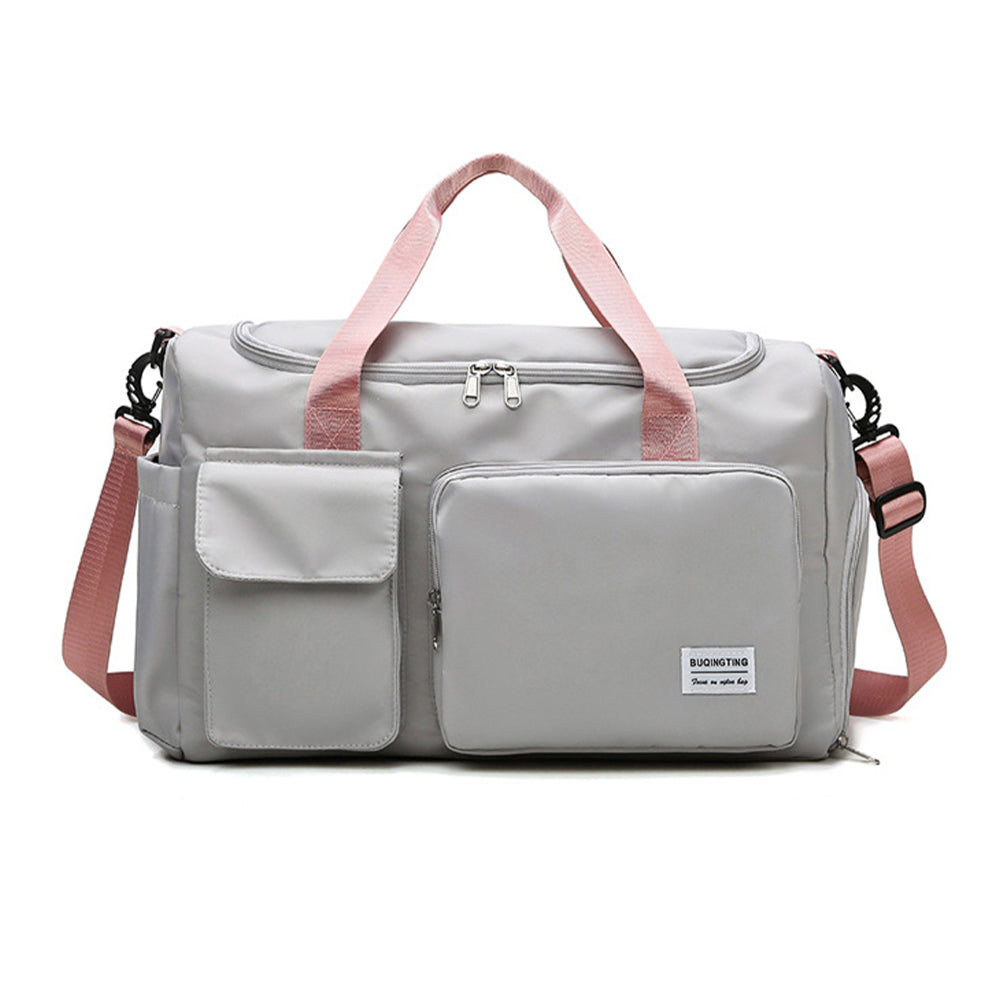 Vibe Geeks Waterproof and Lightweight Zipper Sports Gym Bag with Shoe Compartment - Navy