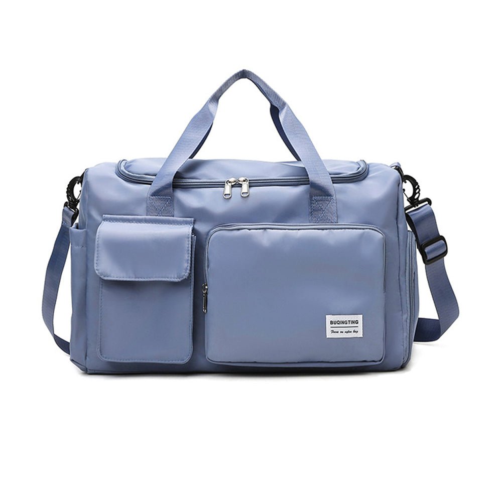 Vibe Geeks Waterproof and Lightweight Zipper Sports Gym Bag with Shoe Compartment - Navy 9