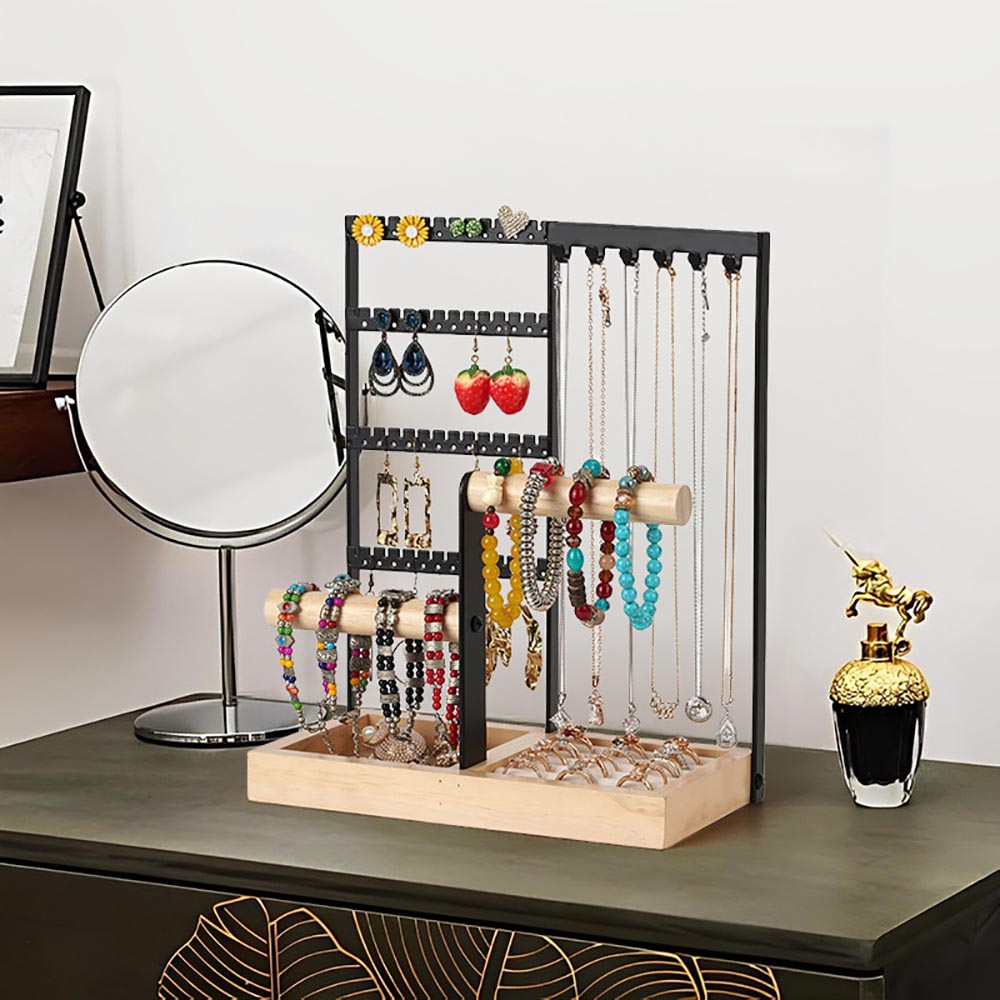 Vibe Geeks Desktop Jewelry Organizer Jewelry Stand with Ring and Bracelet Holder - White 5