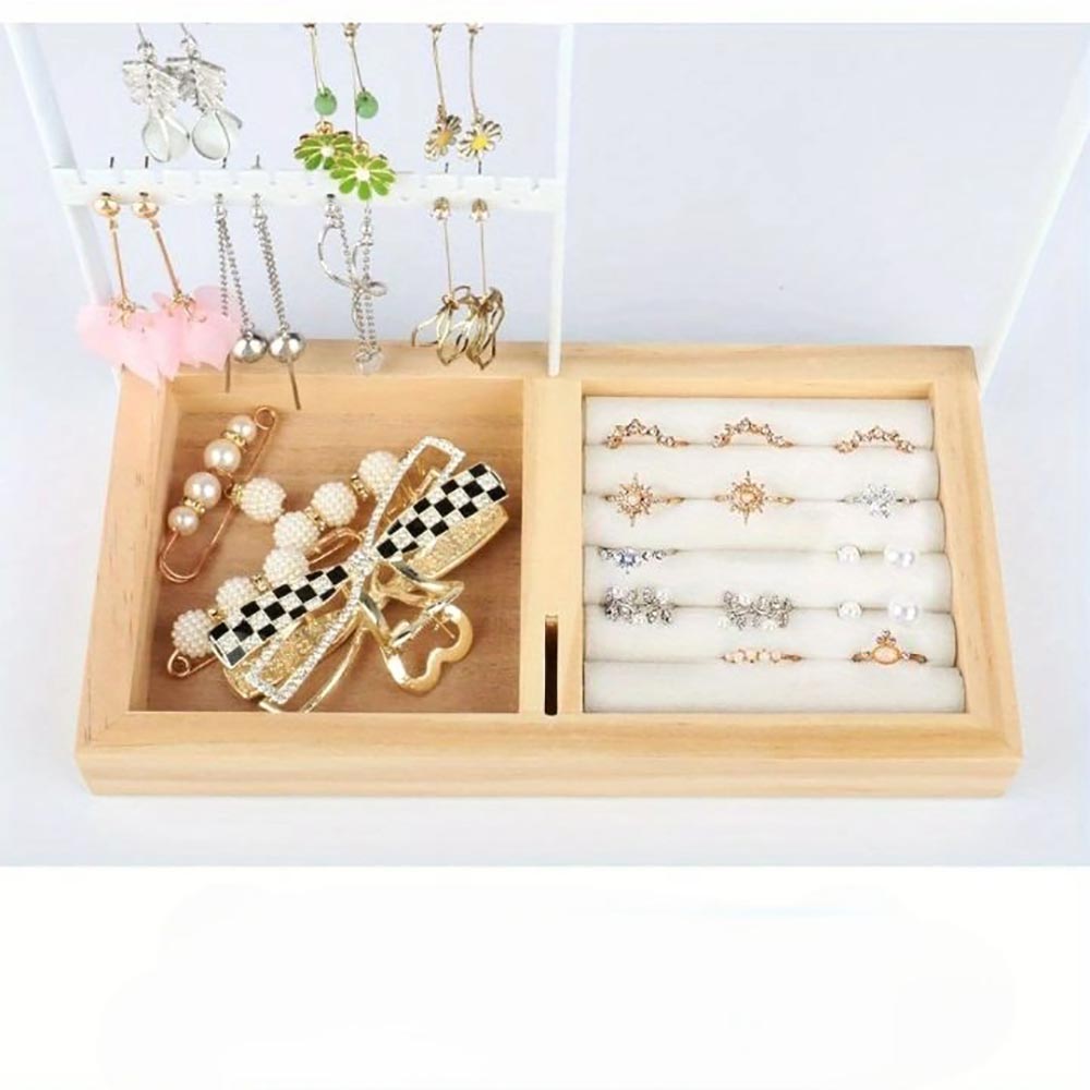 Vibe Geeks Desktop Jewelry Organizer Jewelry Stand with Ring and Bracelet Holder - White 14