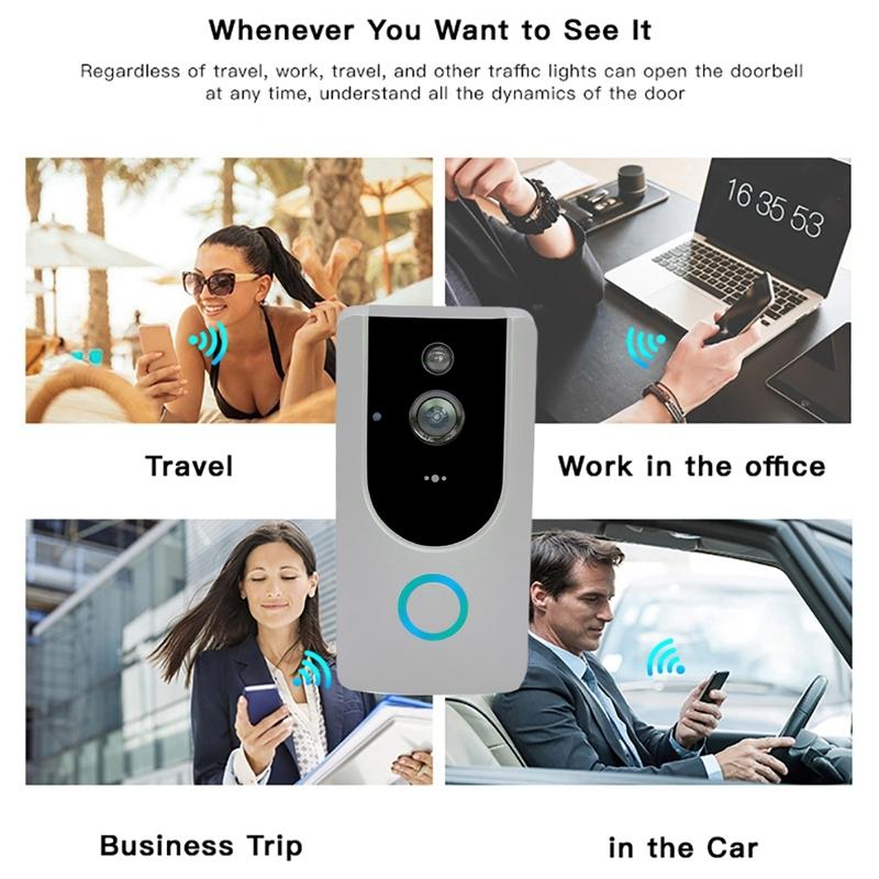 Smart Wifi Video Doorbell With Night Vision - Remote Monitoring 7