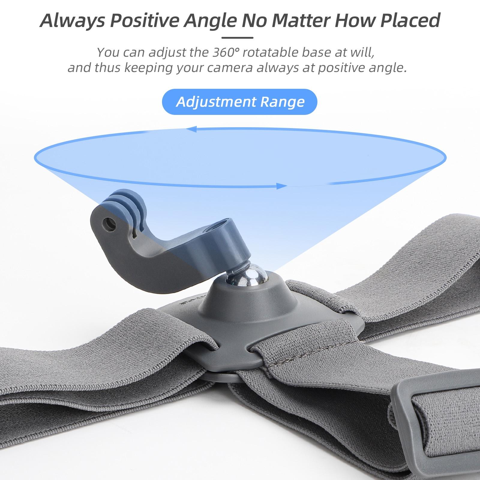 Adjustable 360 Degree Head Strap for Action Cameras - Grey 8