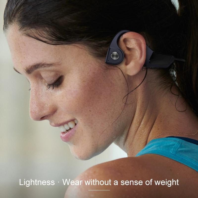 Wireless Bone Conduction Bluetooth Earphones - 4.1 Stereo 5.0 Black - Grey 7