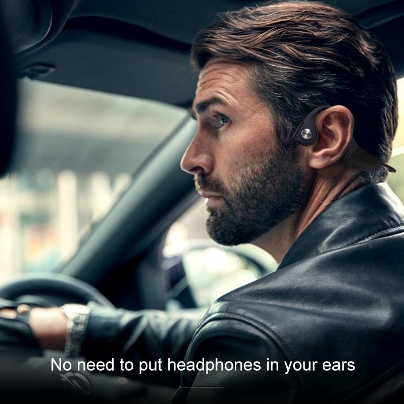Wireless Bone Conduction Bluetooth Earphones - 4.1 Stereo 5.0 Black - Grey 8
