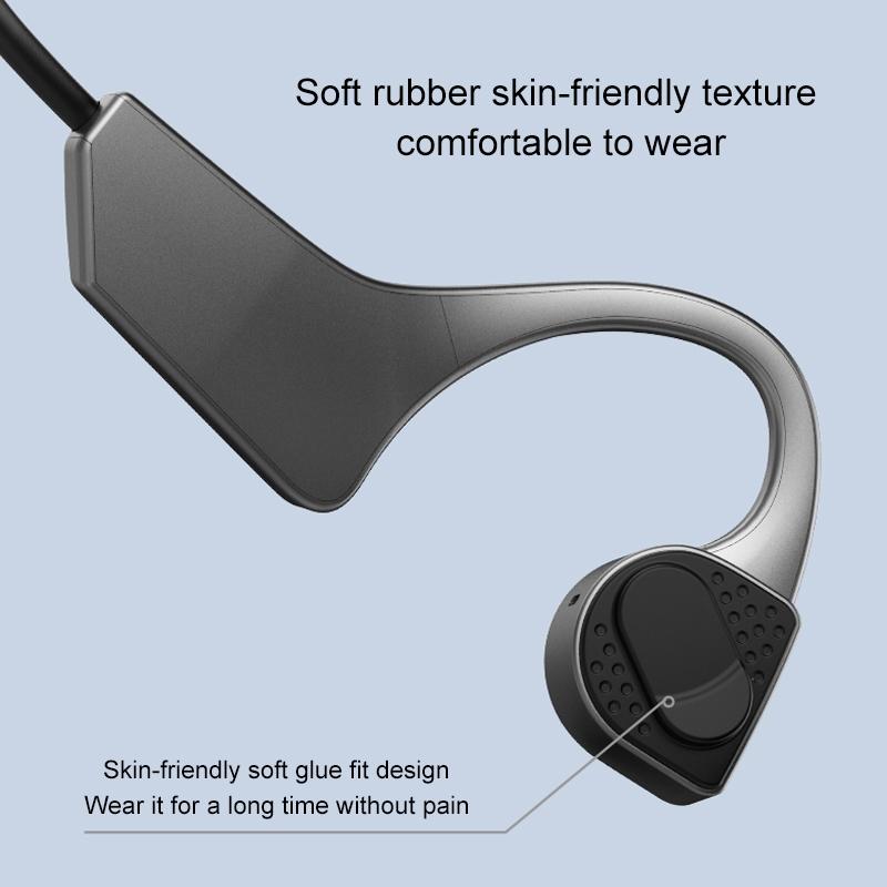 Wireless Bone Conduction Bluetooth Earphones - 4.1 Stereo 5.0 Black - Grey 10