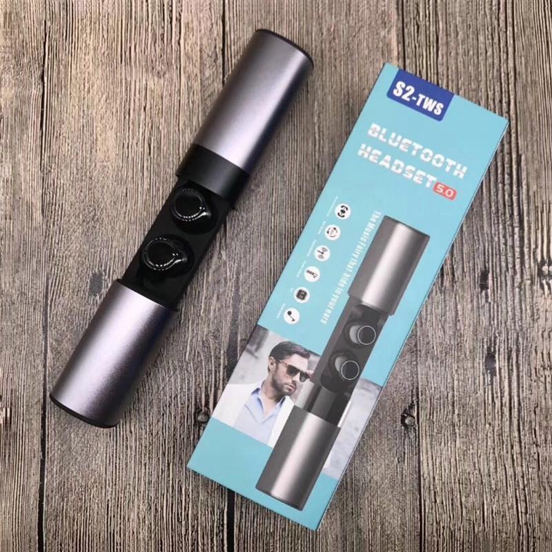 Wireless Tws Bluetooth V5.0 Earphones with Drawer Type S2 Design - Grey 6