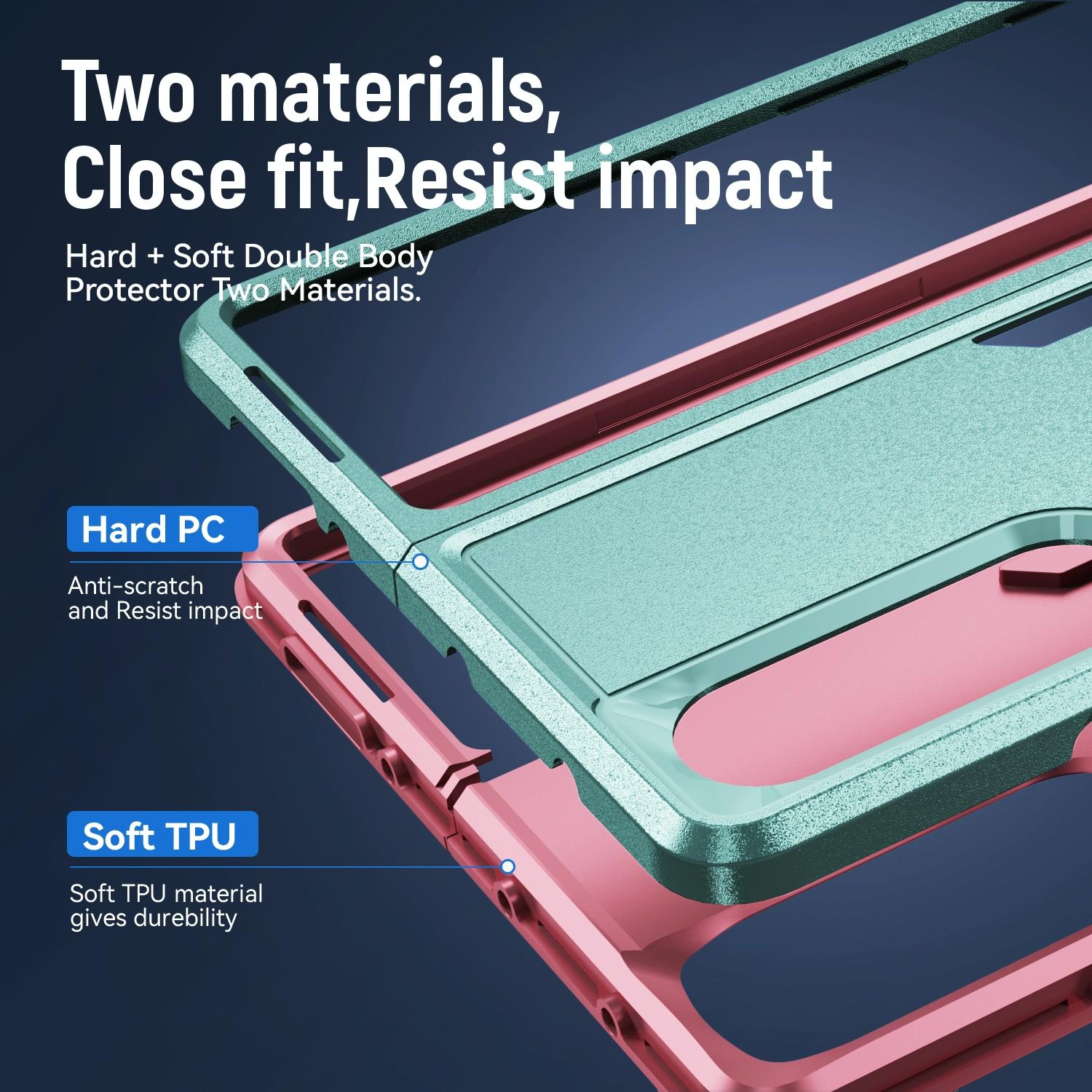 For Samsung Galaxy Z Fold4 5G Shockproof Pc Tpu Case - Purple + Black 9