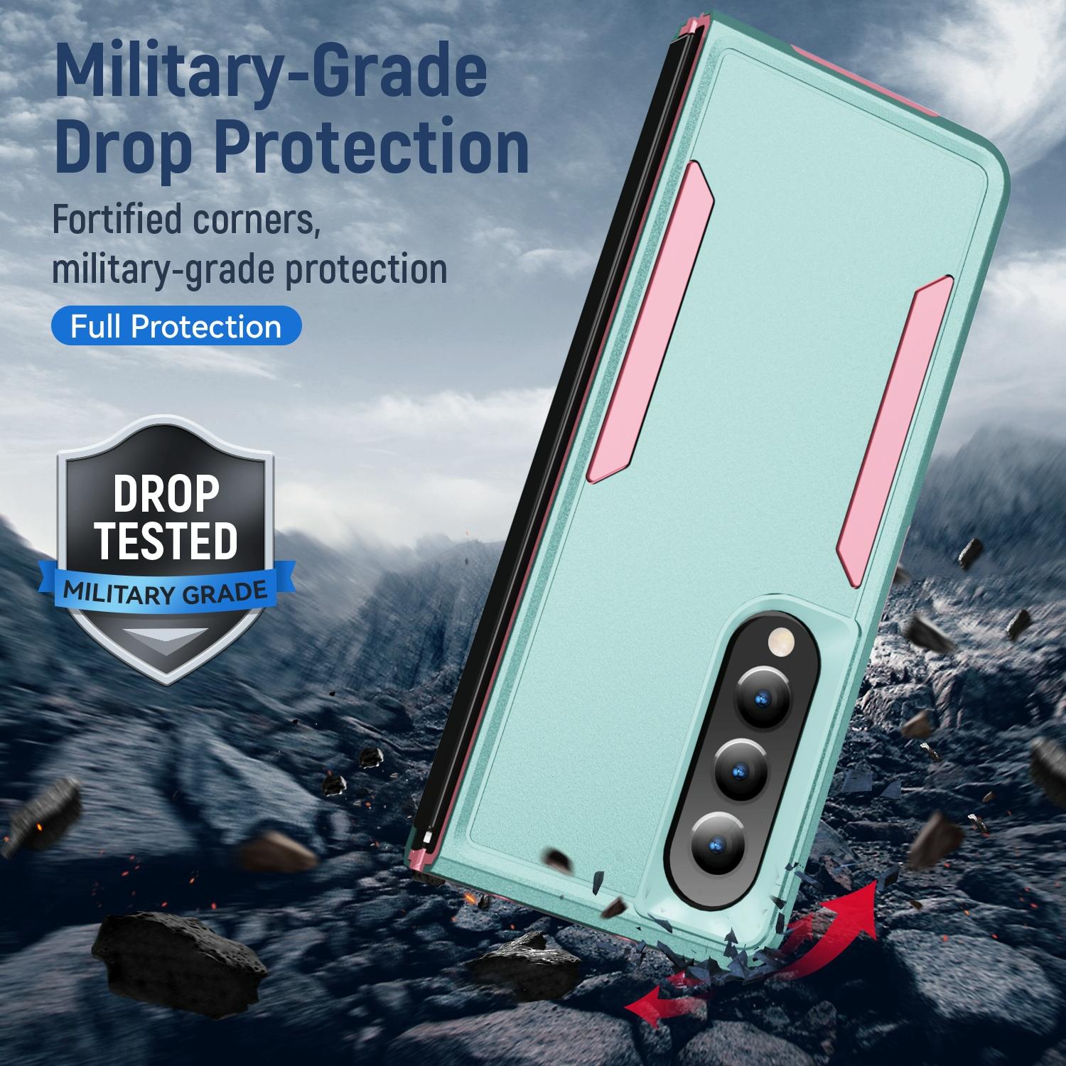 For Samsung Galaxy Z Fold4 5G Shockproof Pc Tpu Case - Purple + Black 10