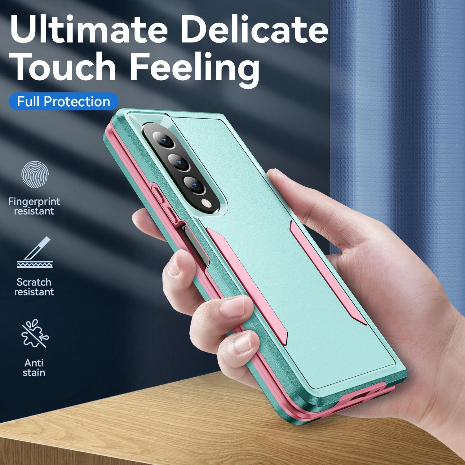 For Samsung Galaxy Z Fold4 5G Shockproof Pc Tpu Case - Purple + Black 11