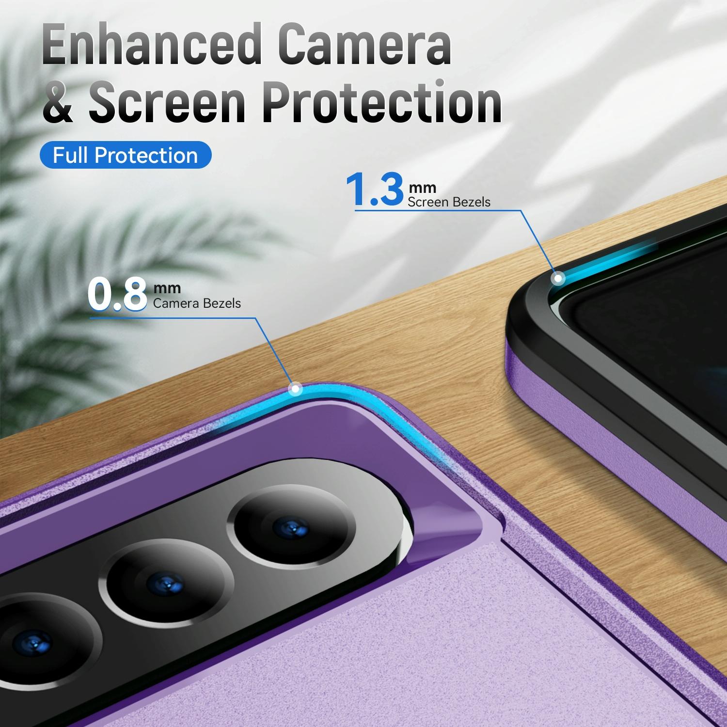 For Samsung Galaxy Z Fold4 5G Shockproof Pc Tpu Case - Purple + Black 14