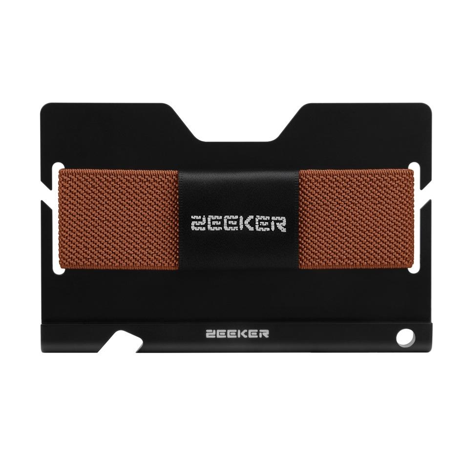 Multi Function Aluminum Card Holder For Men & Women Elastic Band Wallet - Dark Coffee 11