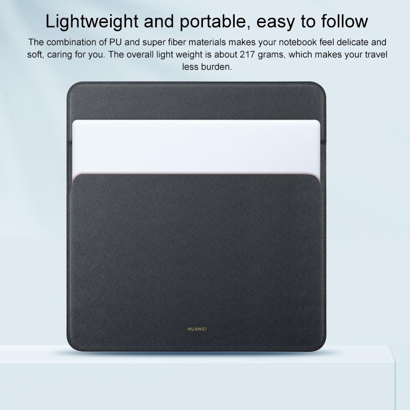 13 Inch Leather Laptop Protective Bag for Matebook x - Grey 5