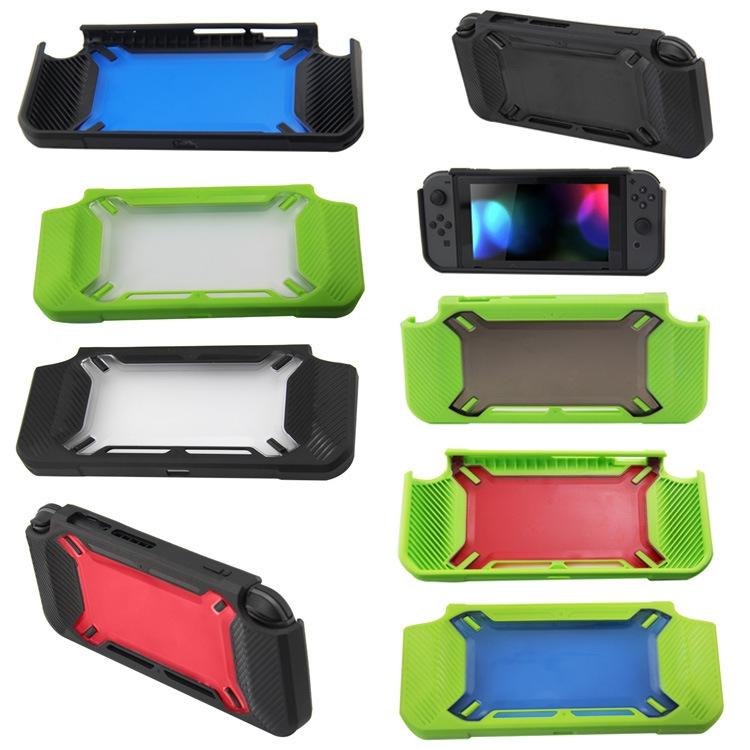 Nintendo Switch Back Cover - Scratch Resistant - Green + Red 3