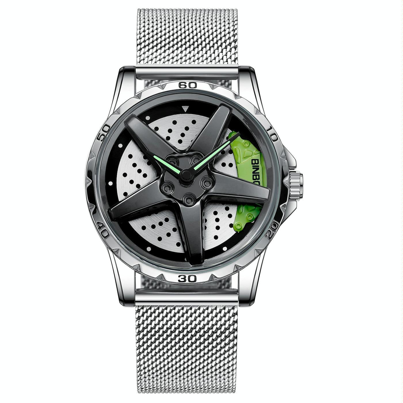 Waterproof Multifunctional Men Watch with Durable Dial - White Net-White-Green