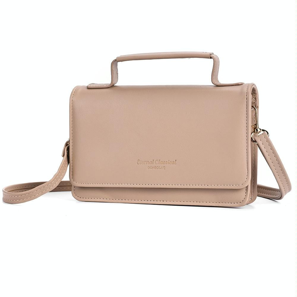 Versatile Small Square Shoulder Phone Bag - Compact & Functional - Khaki 11