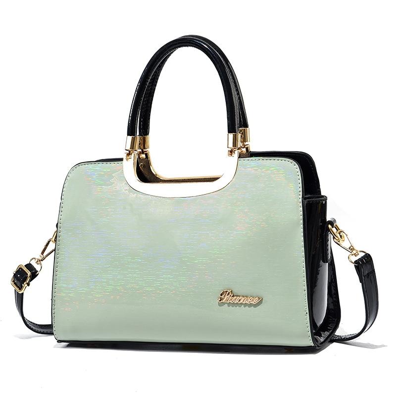 Large Capacity Leather Commuter Handbag - Bright - Brilliant Yellow 9
