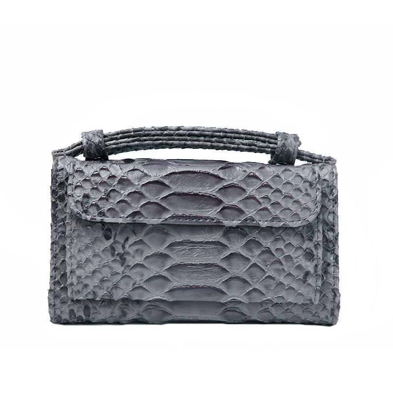 Chain Crossbody Bag with Snake Texture Print - 14 Purple 11
