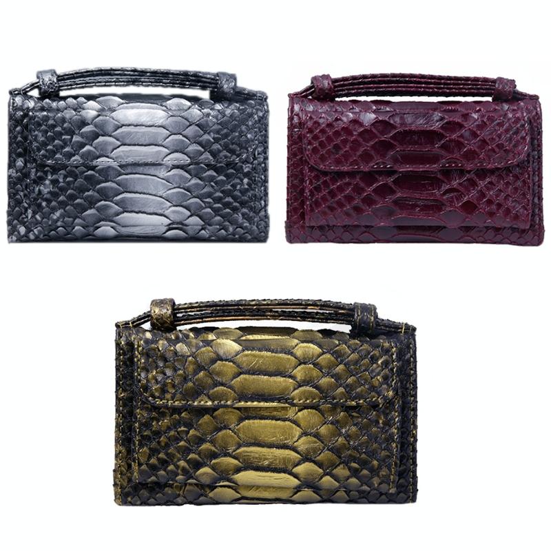 Chain Crossbody Bag with Snake Texture Print - 14 Purple 14