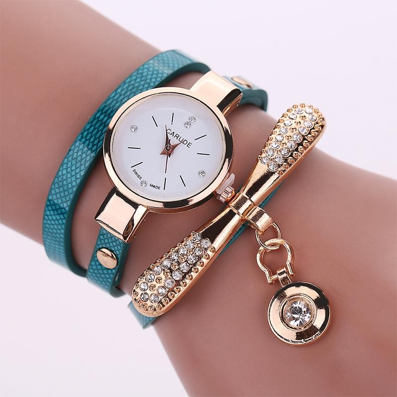 Stylish Leather Band Watch for Women - Casual Design - Red
