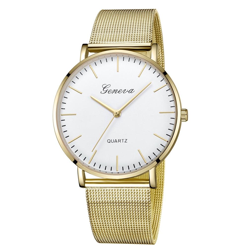Stainless Steel Mesh Unisex Quartz Watch - Silver Shell White Dial Silver Needle 3