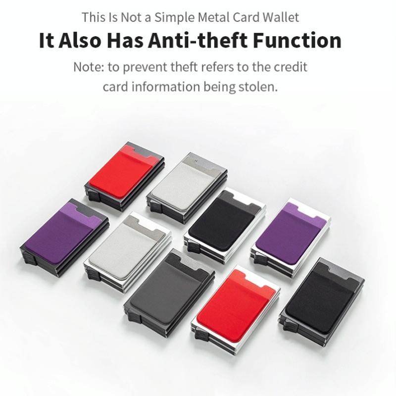 Rfid-blocking Coin Card Holder - Anti-degaussing - Black Red
