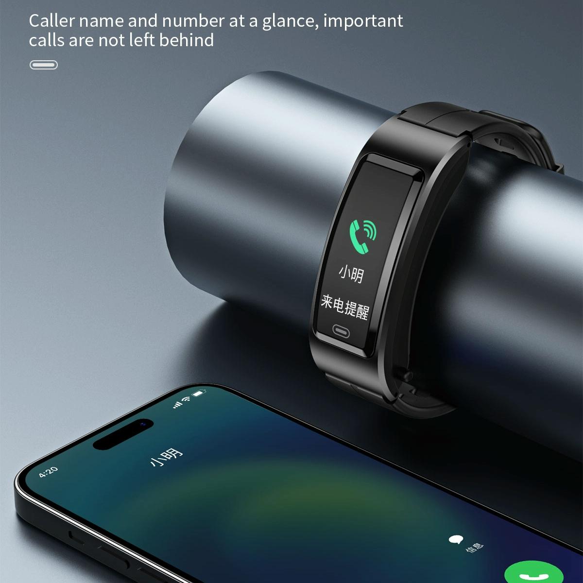 Bluetooth Sleep Heart Monitor Bracelet - B7 - Silver + Black Leather Belt 9