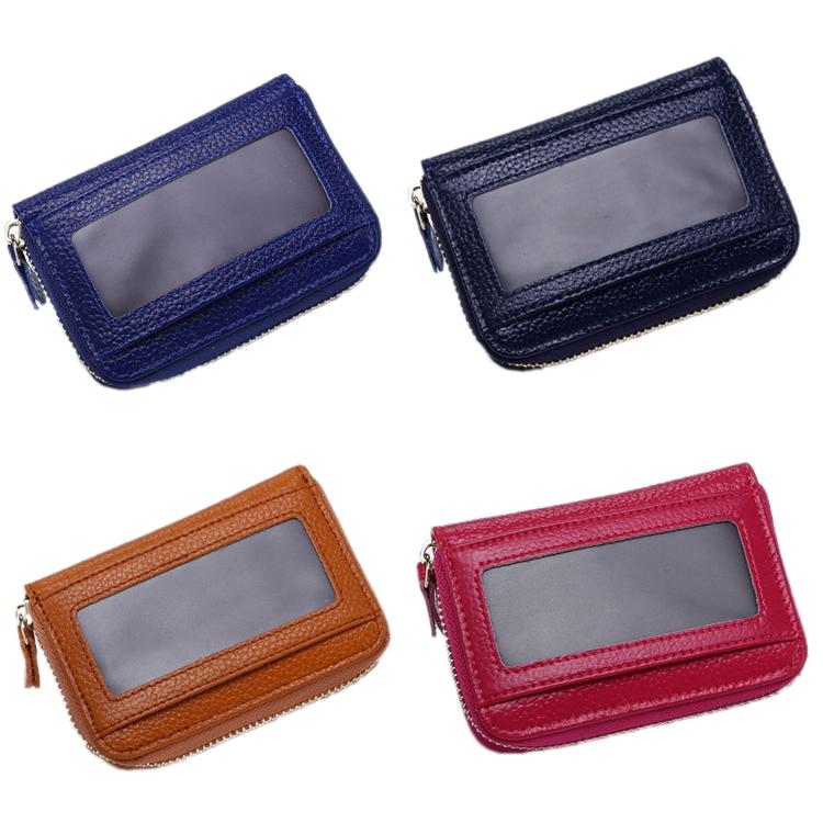 Multi Position Zipper Organ Card Holder Versatile Business Accessory - Rose Red 15