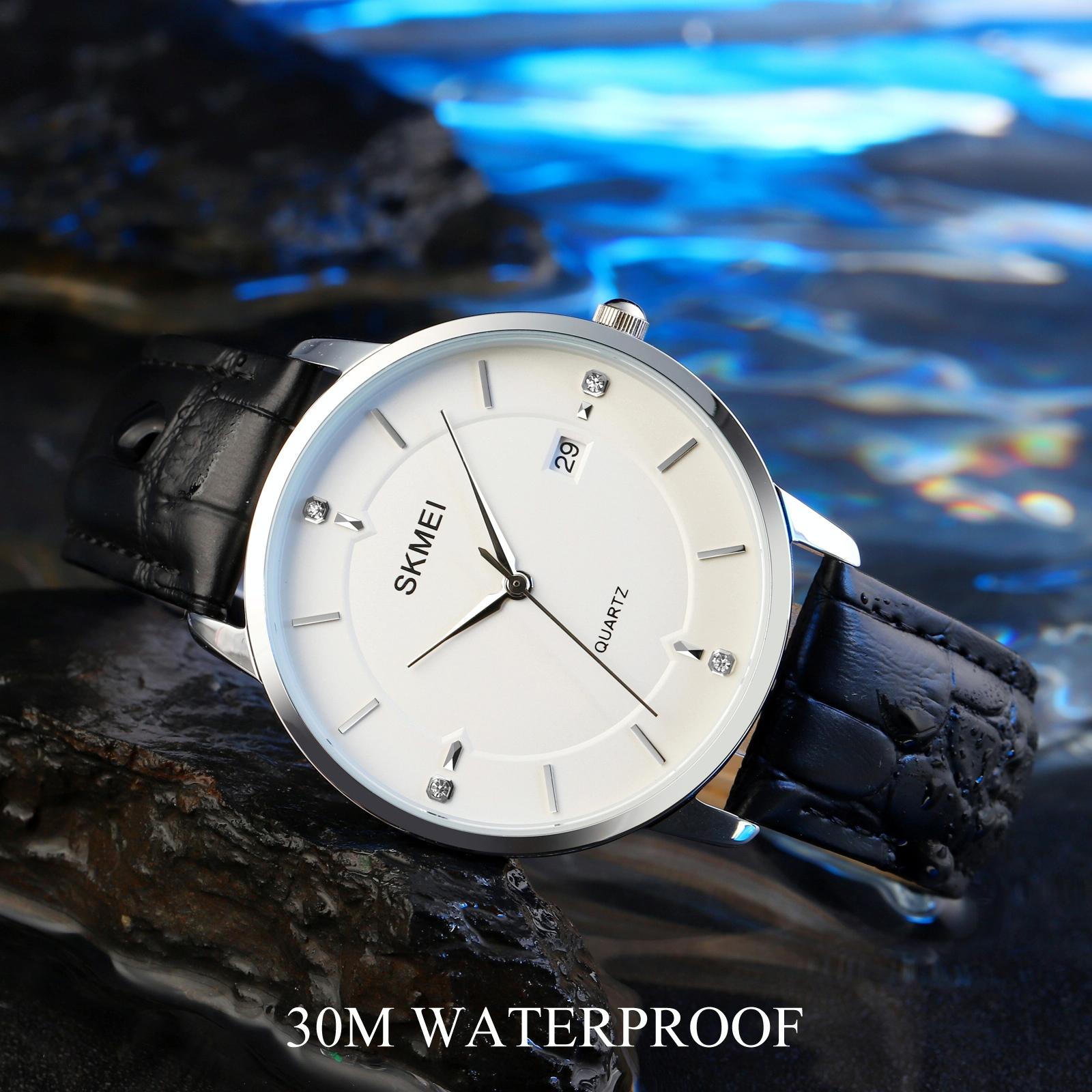 Men Casual Quartz Watch with Calendar - 1801 - Silver Steel Belt 5