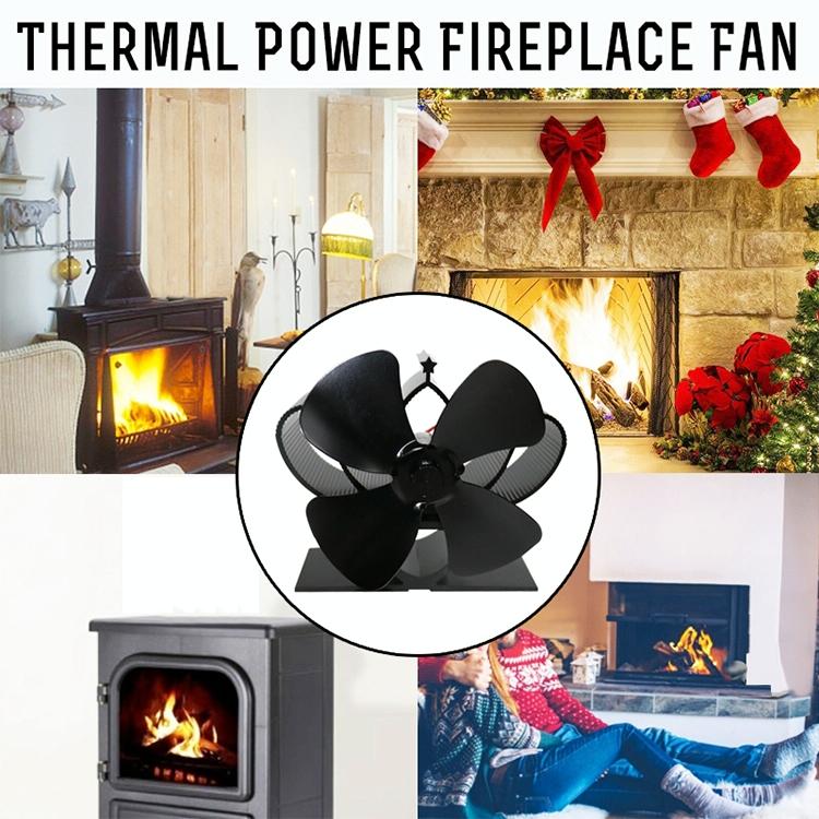High Temperature 4-blade Heat Powered Stove Fan for Fireplaces - Grey 8