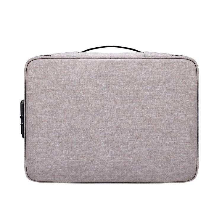 Waterproof Multi-layer Laptop Bag with Password Lock - Grey 3