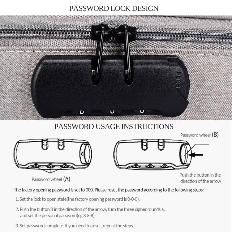 Waterproof Multi-layer Laptop Bag with Password Lock - Grey 5