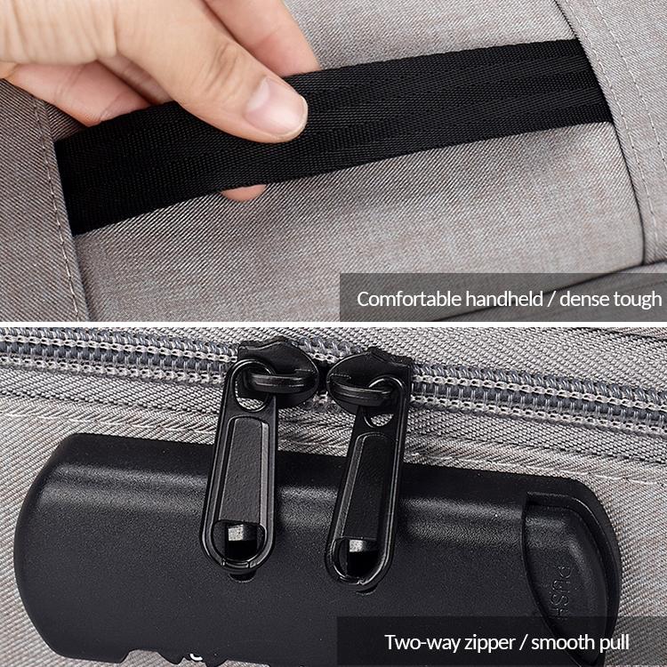 Waterproof Multi-layer Laptop Bag with Password Lock - Grey 14