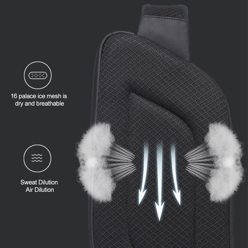 Men Microfiber Leather Crossbody Chest Bag 35 X 16 X 4Cm Versatile And Durable - Grey 6