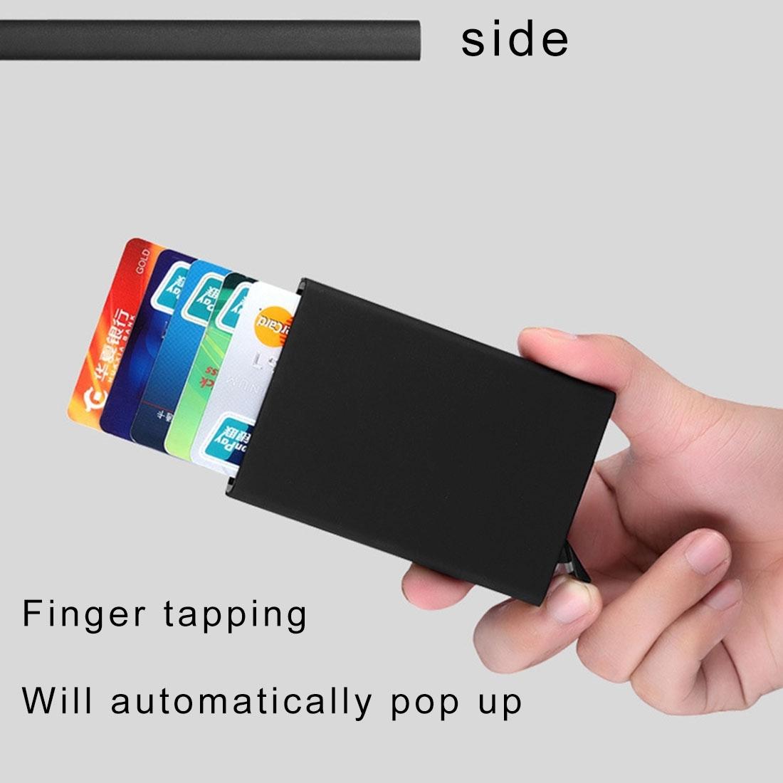 Stainless Steel Pu Business Card Holder Antimagnetic 10X6.2X0.8Cm - Grey 4