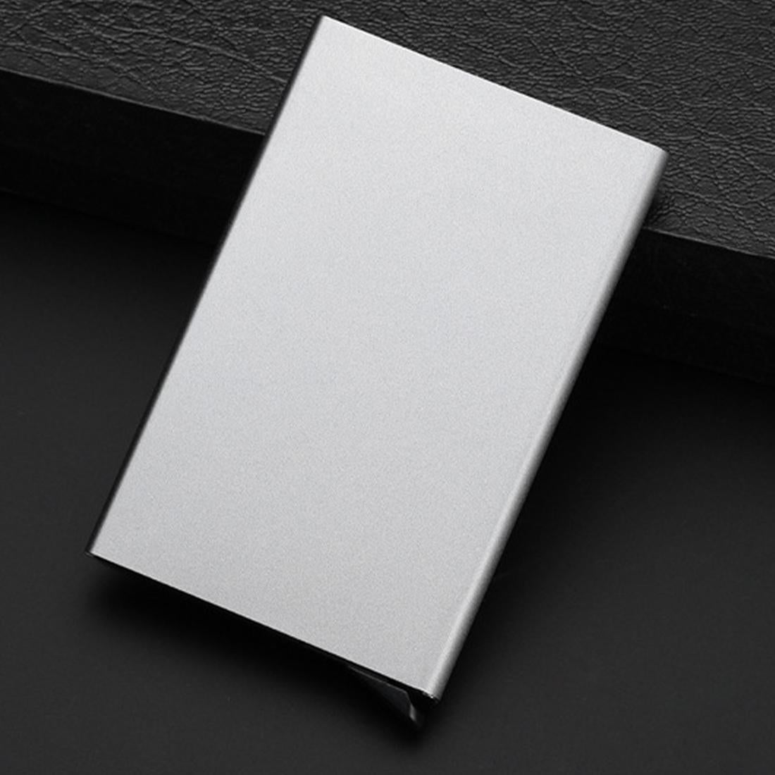 Stainless Steel Pu Business Card Holder Antimagnetic 10X6.2X0.8Cm - Grey 8