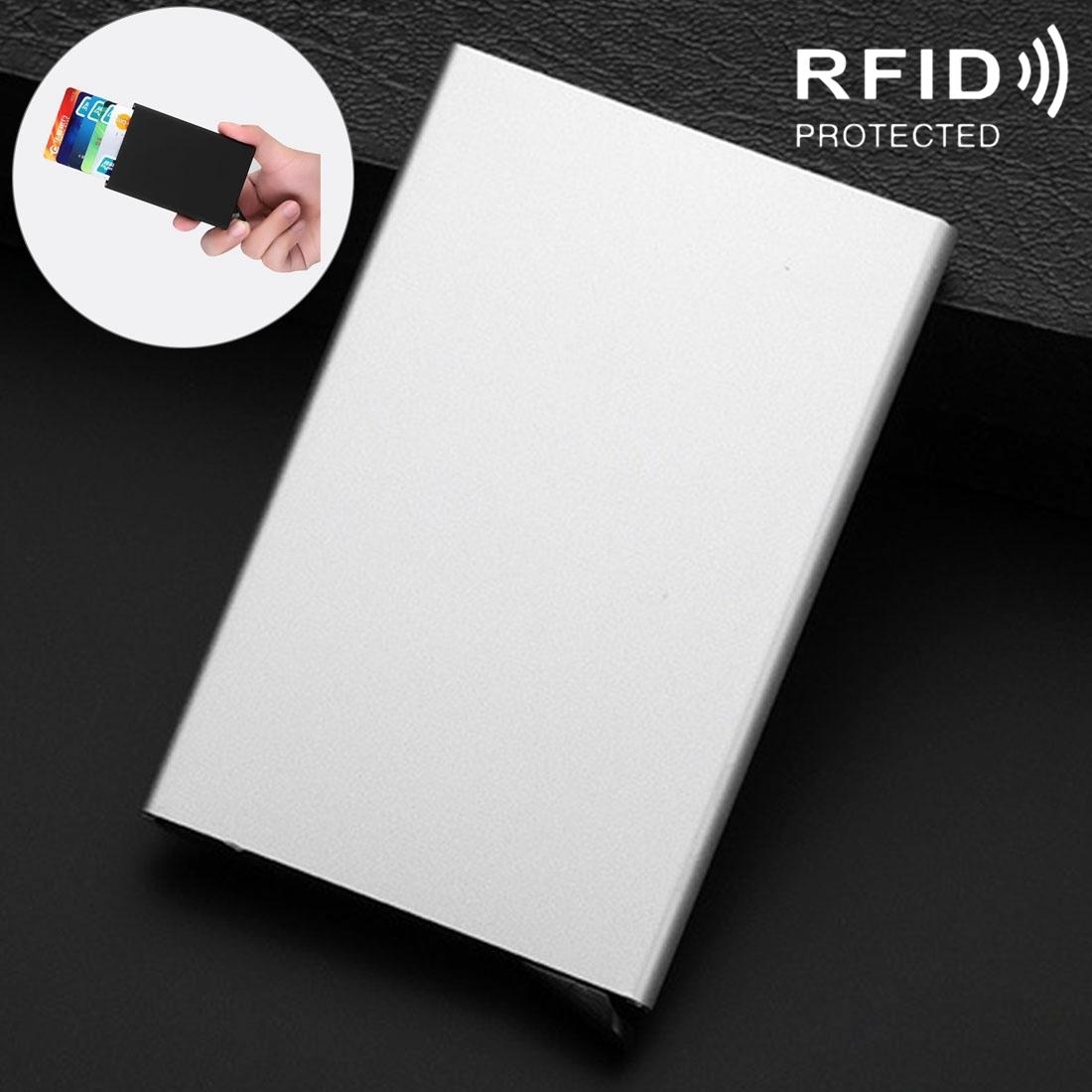 Stainless Steel Pu Business Card Holder Antimagnetic 10X6.2X0.8Cm - Grey 13