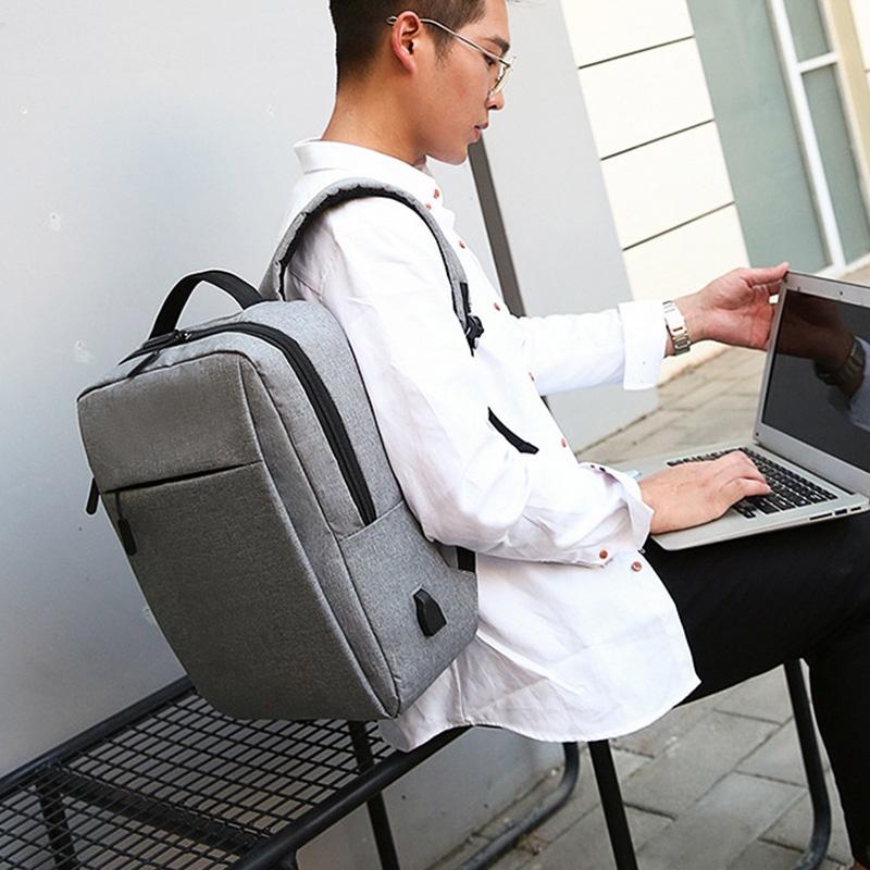 15.6 Laptop Backpack with Usb Charging - Waterproof Oxford Cloth Large Capacity - Grey 5
